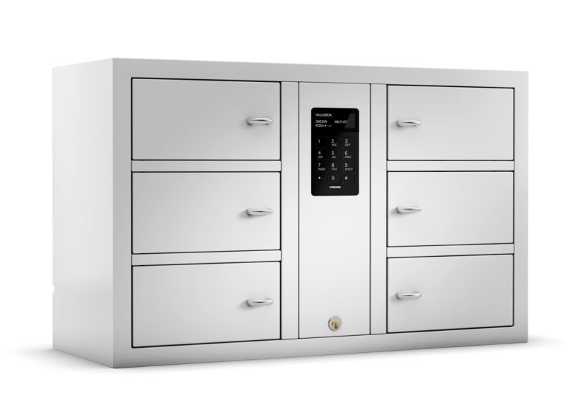 Casiers 6 portes pilotés par code électronique