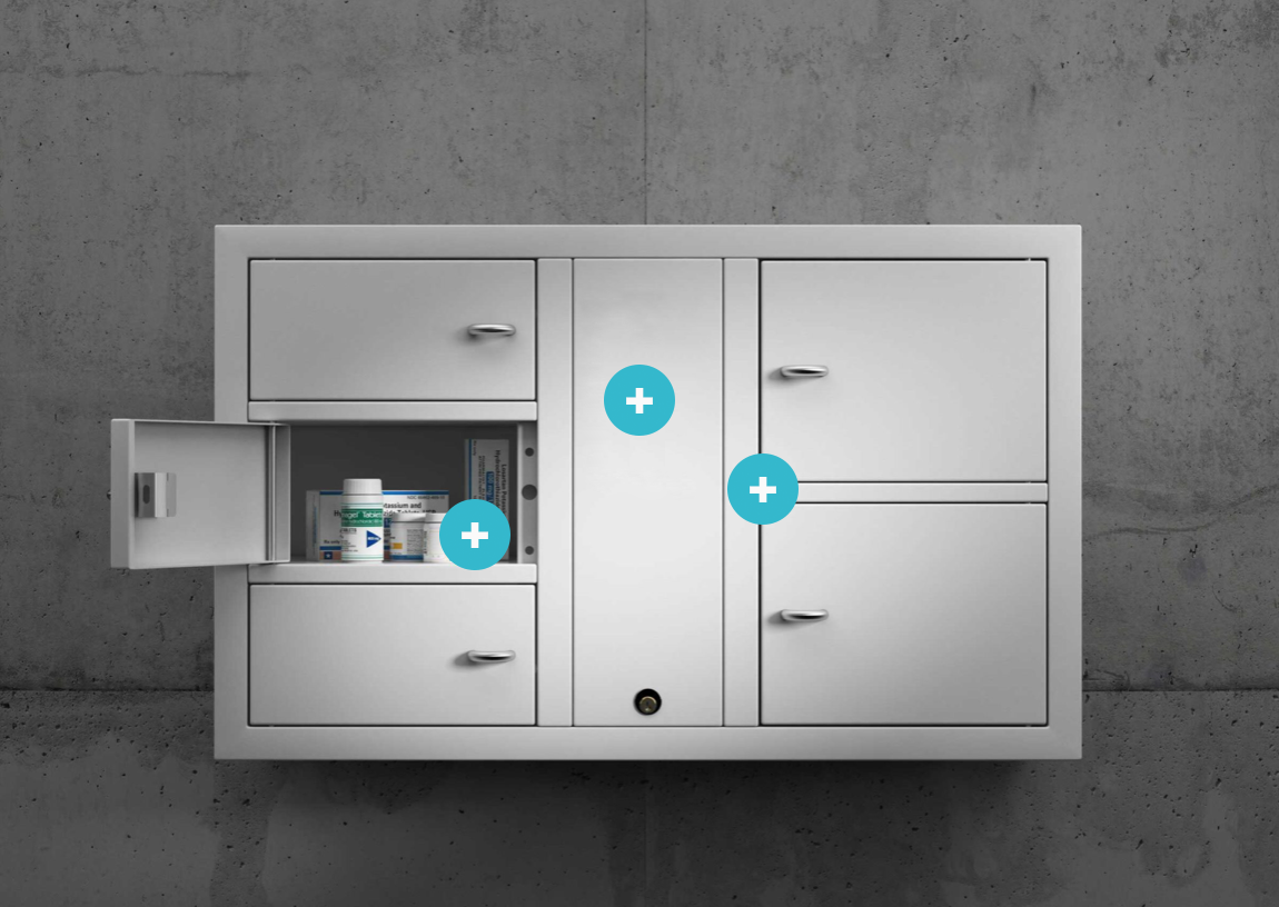 Armoire 6 casiers médicaments toxiques